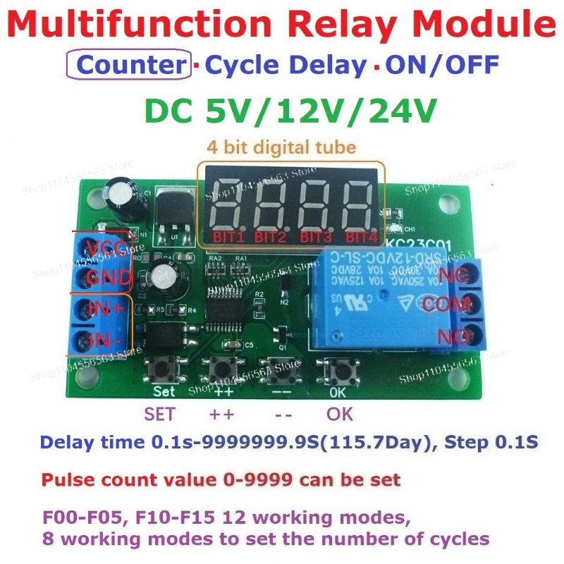 Multifunction Pulse Counter Sw - đánh giá và giá Relay Module 5V