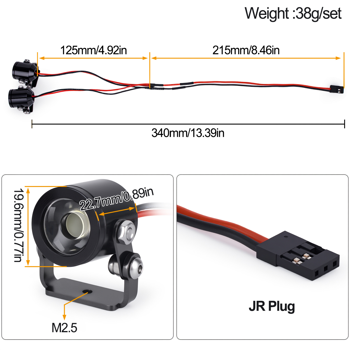 RC Car LED Light Headlight Spo - đánh giá và giá Diy Rc Electronics