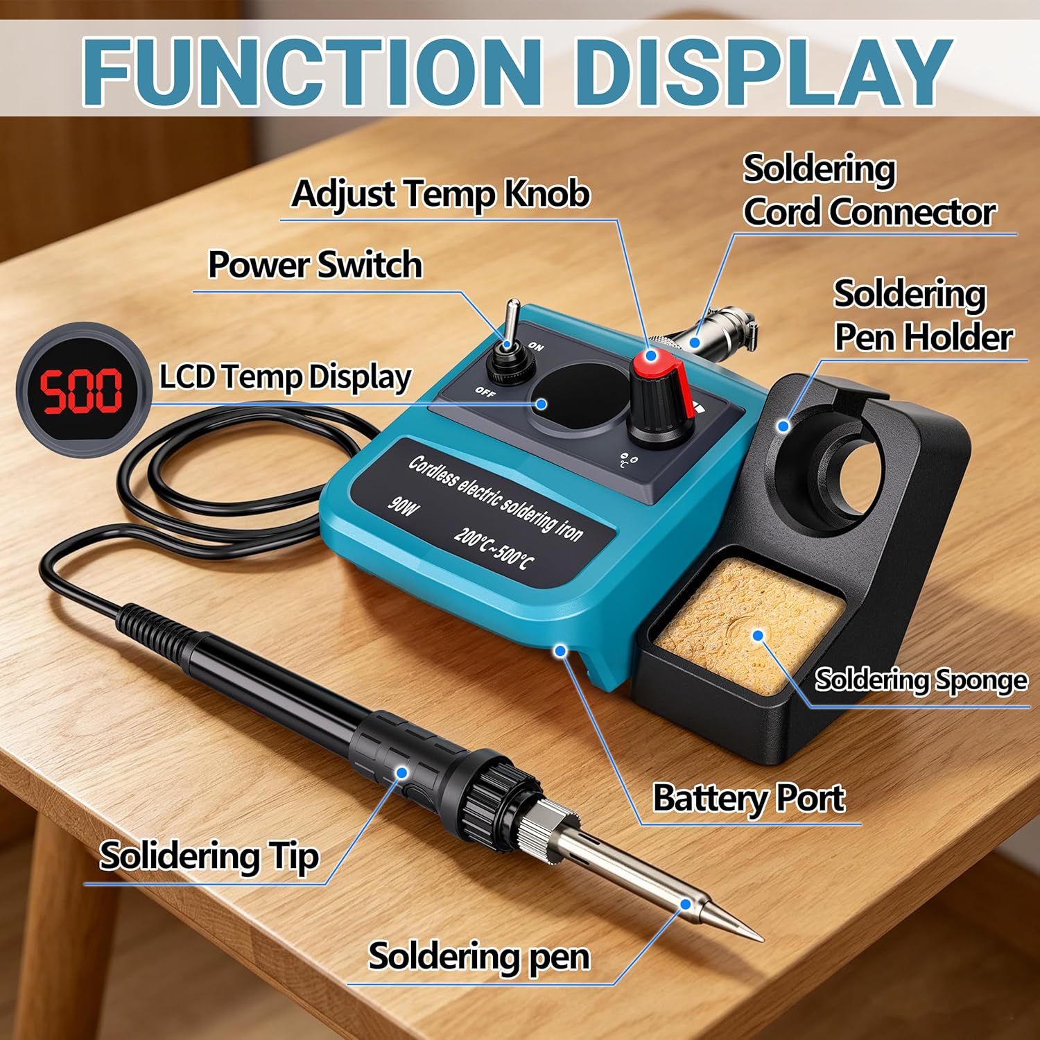 90W LED Digital Cordless Solde - đánh giá và giá Diy Electronics Set