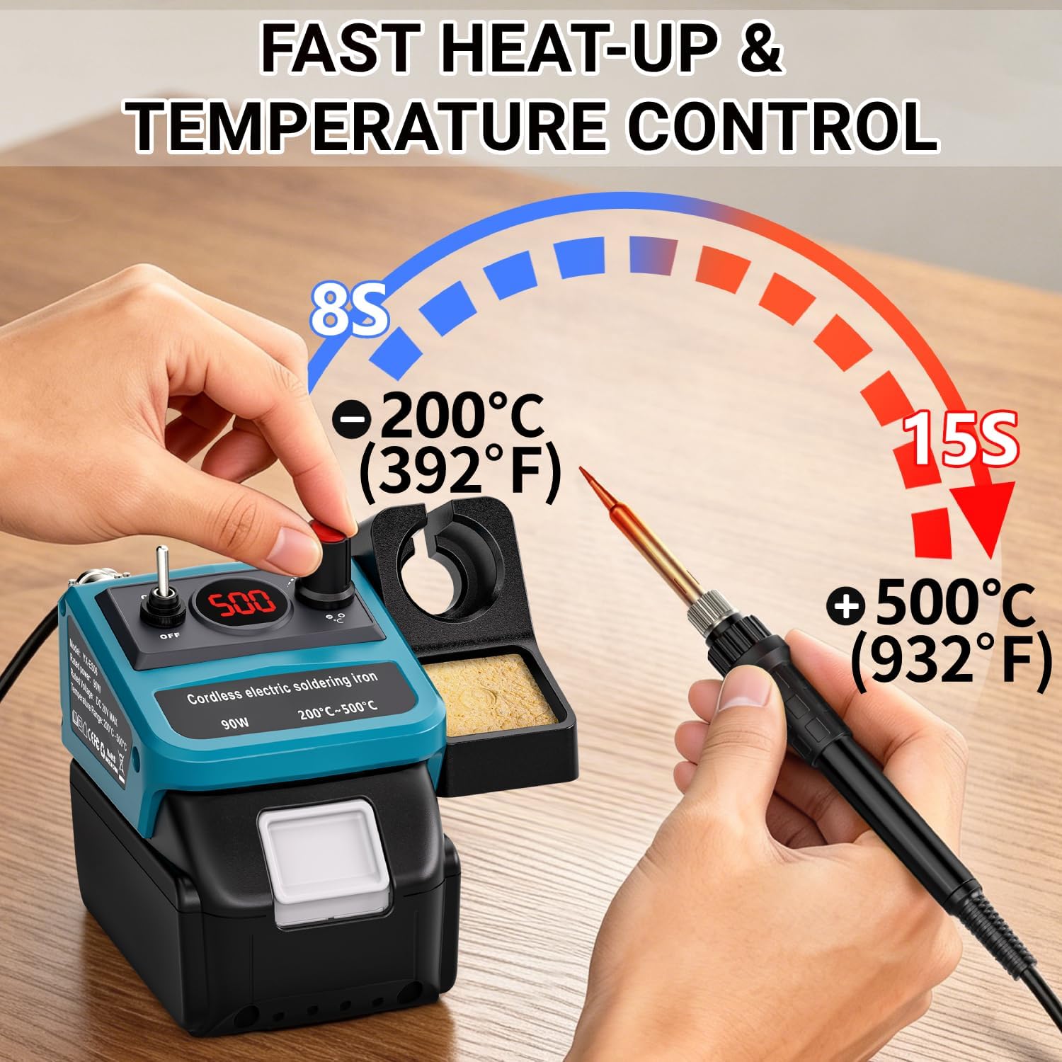 90W LED Digital Cordless Solde - đánh giá và giá Diy Electronics Set