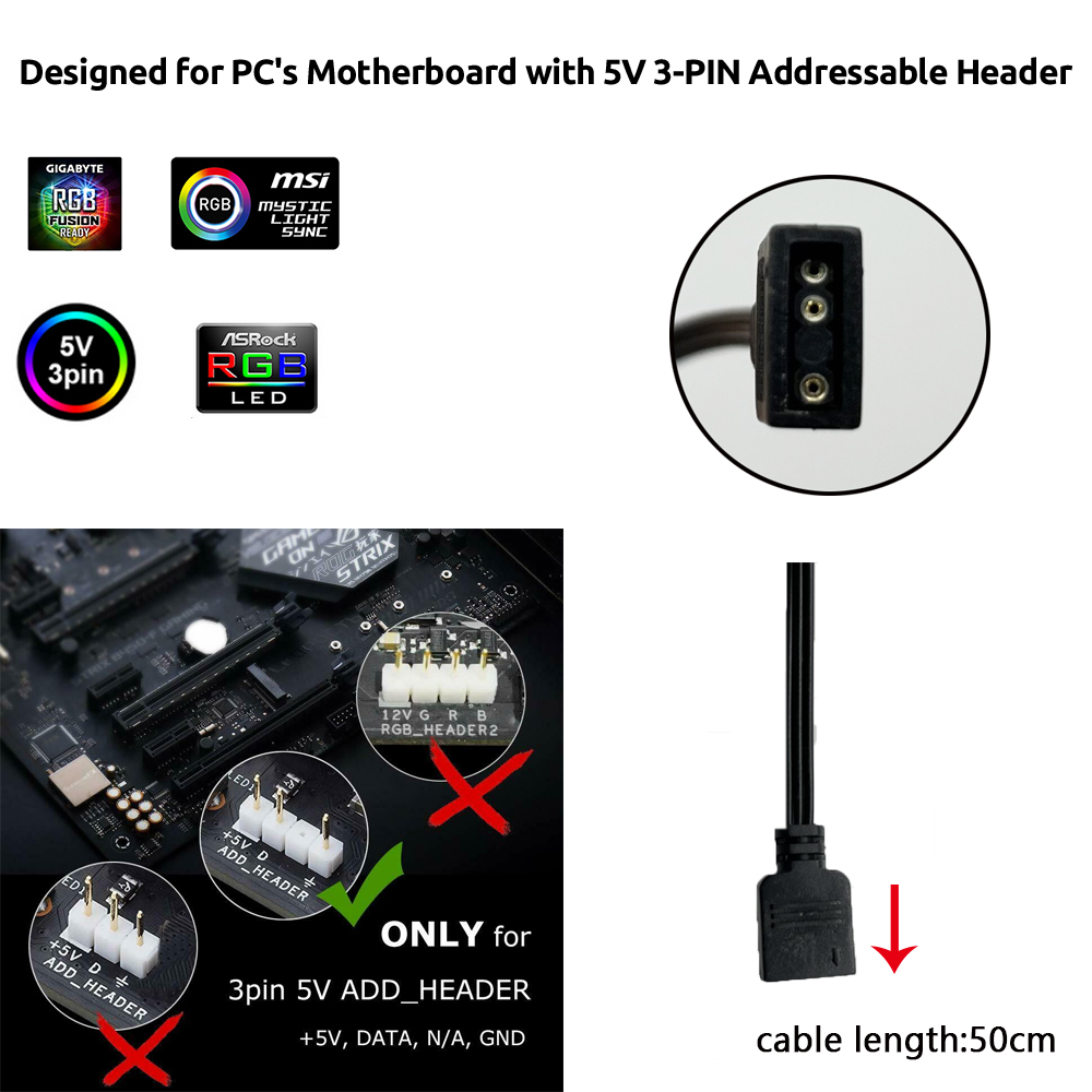 5V ARGB 3Pin Header for Asus A - đánh giá và giá Diy Electronics Case