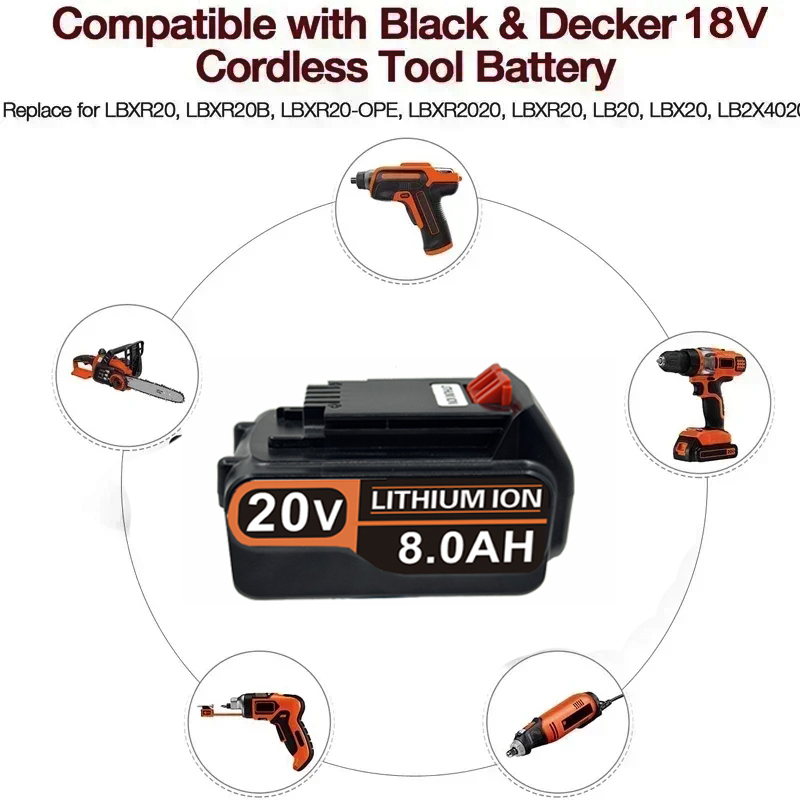 3.0Ah-8.0Ah for Black & Decker - đánh giá và giá Black+Decker Tool 20V Max